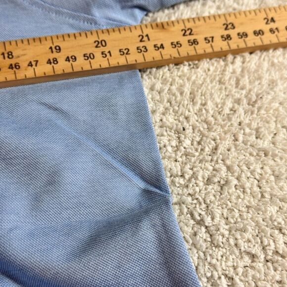 Greyson Mens size Omaha Long Sleeve Polo Wolf Blue Cotton Blend Cooling Fabric - Picture 8 of 16